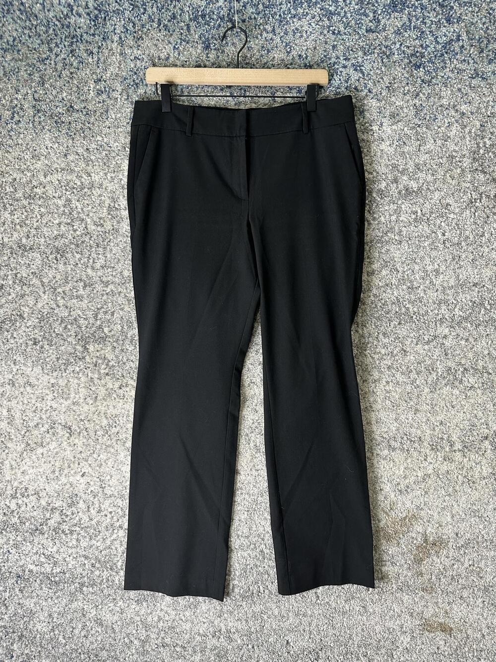 Ann Taylor Factory Pants Womens 10 Black Twill Straight Leg Dress Work Office
